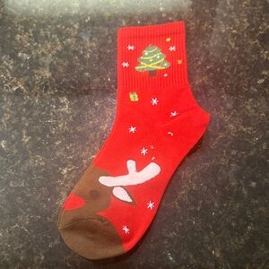 Daily Charme Festive Red Christmas Socks - New